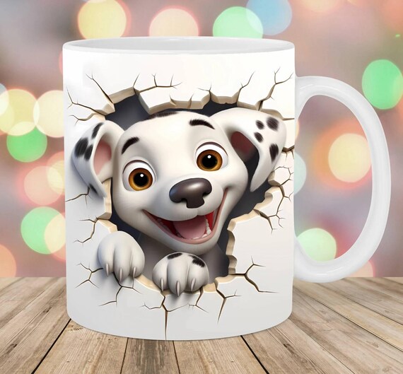 Handmade 3D Dalmatian Puppy Mug, Ceramic Coffee Cup, Kids Mug - Etsy New  Zealand