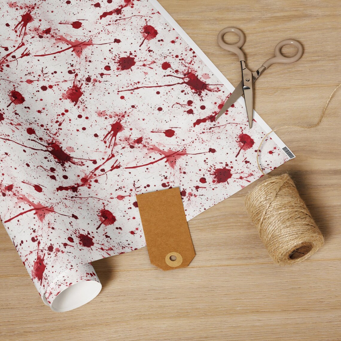 Blood Splatter Wrapping Paper Gothic Horror Gift Wrap Spooky