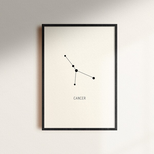 Cancer Wallart Zodiac Sign Artprint Cancer Zodiac Sign Print Digital Download Minimalistic Picture Cancer Giftidea Astrology Wallart Cancer