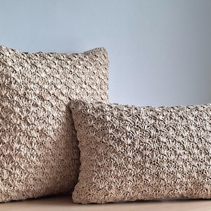 Raffia Pillow Cover, Decorative Pillow, Home Decor ,Handmade Raffia Pillow, Raffia Cushion Cover ,Bohemian Style Cushion Case, Garden Decor