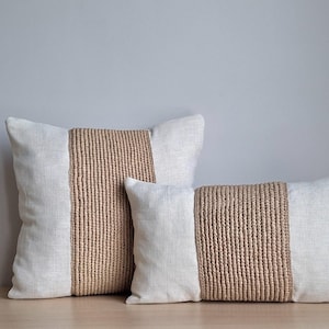 Raffia Pillow Cover,Decorative Pillow, Home Decor,Handmade Raffia Pillow,Raffia Cushion Cover ,Bohemian Style Cushion Case,Garden Decor