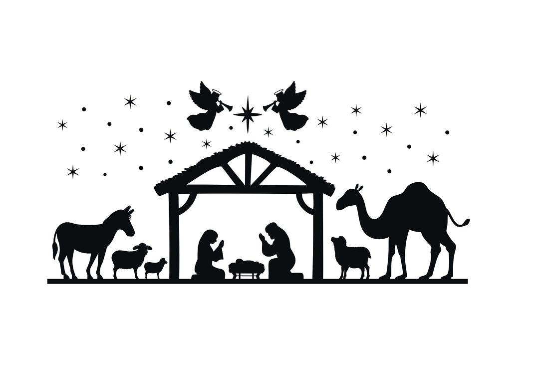 Christmas Nativity Scene SVG, Nativity SVG, PNG, Jpg Instant Digital