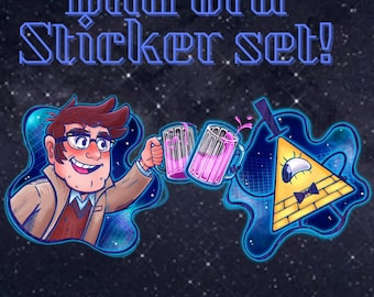 BillFord Gravity Falls Bill Cipher and Stanford Pines Sticker Pack