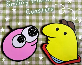 Posavasos de goma Pim y Charlie de Smiling Friends