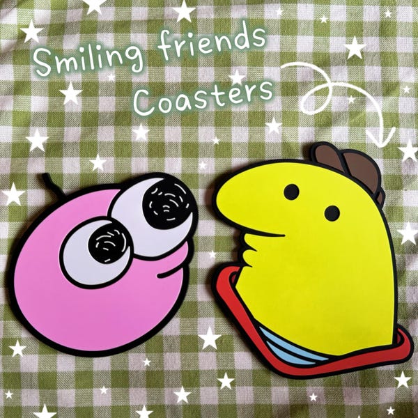 Posavasos de goma Pim y Charlie de Smiling Friends