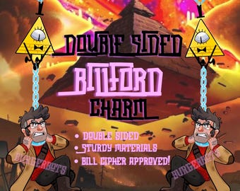 Gravity Falls Bill Cipher and Stanford Pines Keychain