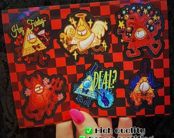 Gravity Falls Bill Cipher Book of Bill Sticker Set