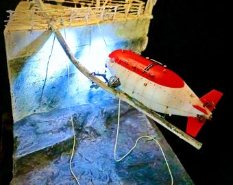 Diorama del sottomarino da esplorazione che scopre la prua del Titanic con LED, scala 1/72