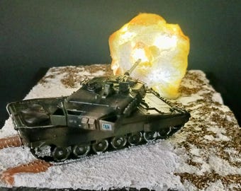 Diorama carro armato Leopard 2A6 scala 1/72 con led