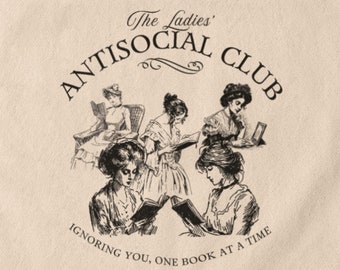 Antisoziale Club Einkaufstasche: Introvertierte Büchertasche, Geschenk für Leser