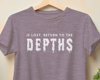 Unhinged Funny Shirt: If Lost Return To, Witchy Gothic Graphic Tee, Oversized