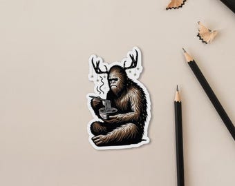 Pegatina de Pie Grande Sasquatch Pegatina de Pie Grande Estrellas Lindo Regalo para Amantes de las Criptas Pegatina para Portátil Goblincore Forestcore Estética Criptidcore