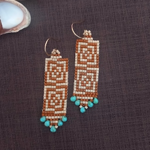 Beaded handmade earrings seed bead earrings Miyuki woven earrings