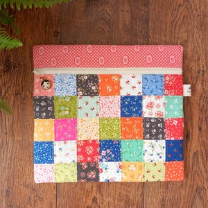 Patchwork zipper project bag Quilted organizer