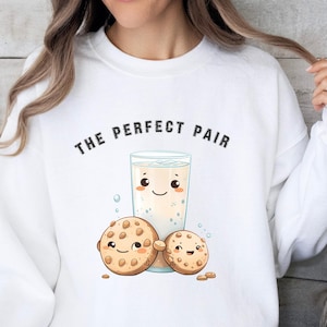 Unisex sweater Cookies and Milk, cadeau voor fijnproevers, comfortabele trui, warme trui, vakantiekleding