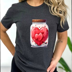 Jar of hearts, Heart Love, Valentine&#39;s Day T-Shirt, Cute, Sweet, Boyfriend, Girlfriend, Funny, Men, Women, Couple, Matching Gift T Shirt,
