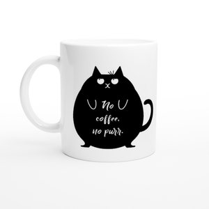 Linda taza de cerámica de gato, taza de café de diseño divertido, taza de té de gatito juguetón, Hogar y vida, Decoración del hogar, idea de regalo felino humorístico, 325 ml-11 oz, gatos