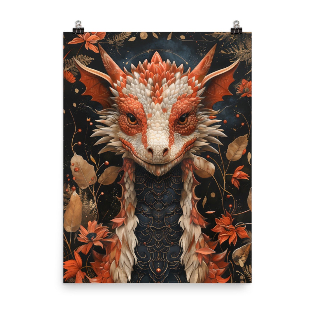 Poster on Matte Paper, Magical Dragon Print, Fantasy Wall Art ...