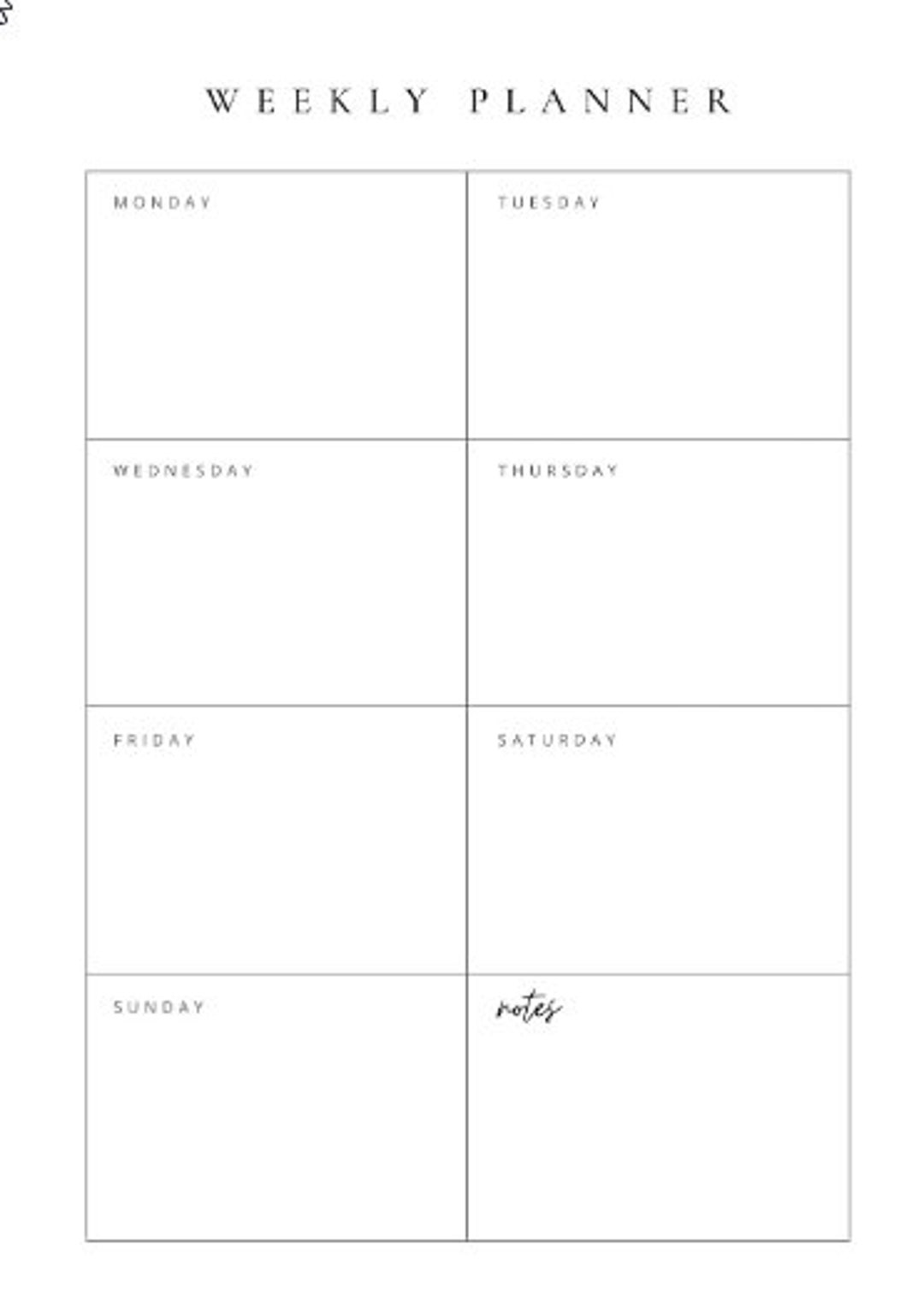 Weekly Planner Templates - Etsy