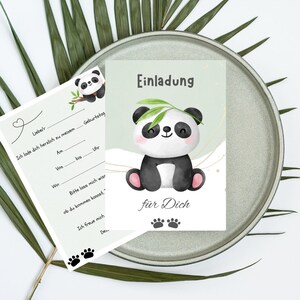 Panda verjaardagsuitnodiging, pastel verjaardagsuitnodiging, DIN A6, uitnodigingskaarten, ecard