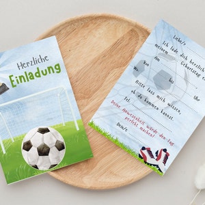 Invitation d’anniversaire de football, invitation d’anniversaire pastel, DIN A6, ecard, football d’anniversaire pour enfants, carte de football, anniversaire de football, football