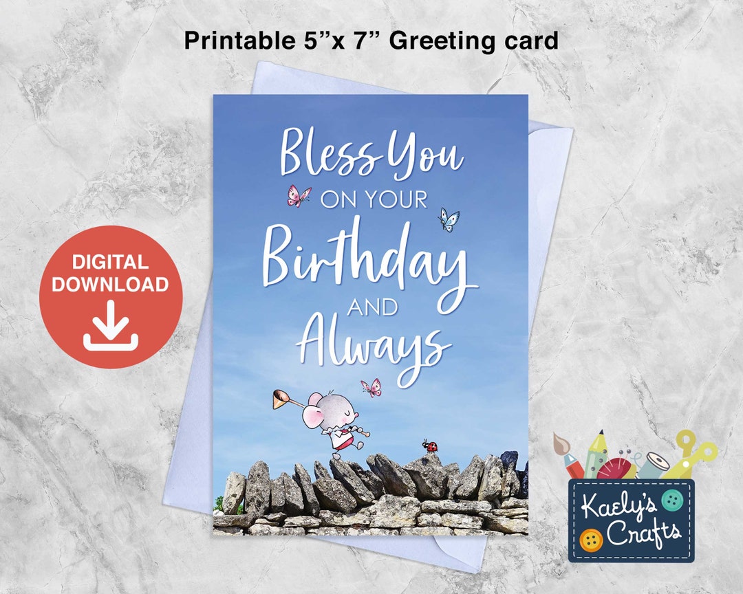 Christian Printable Birthday Card. Little Church Mouse - Etsy