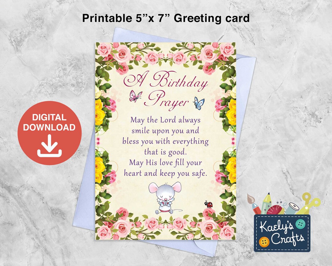 Christian Printable Birthday Card. Little Church Mouse - Etsy