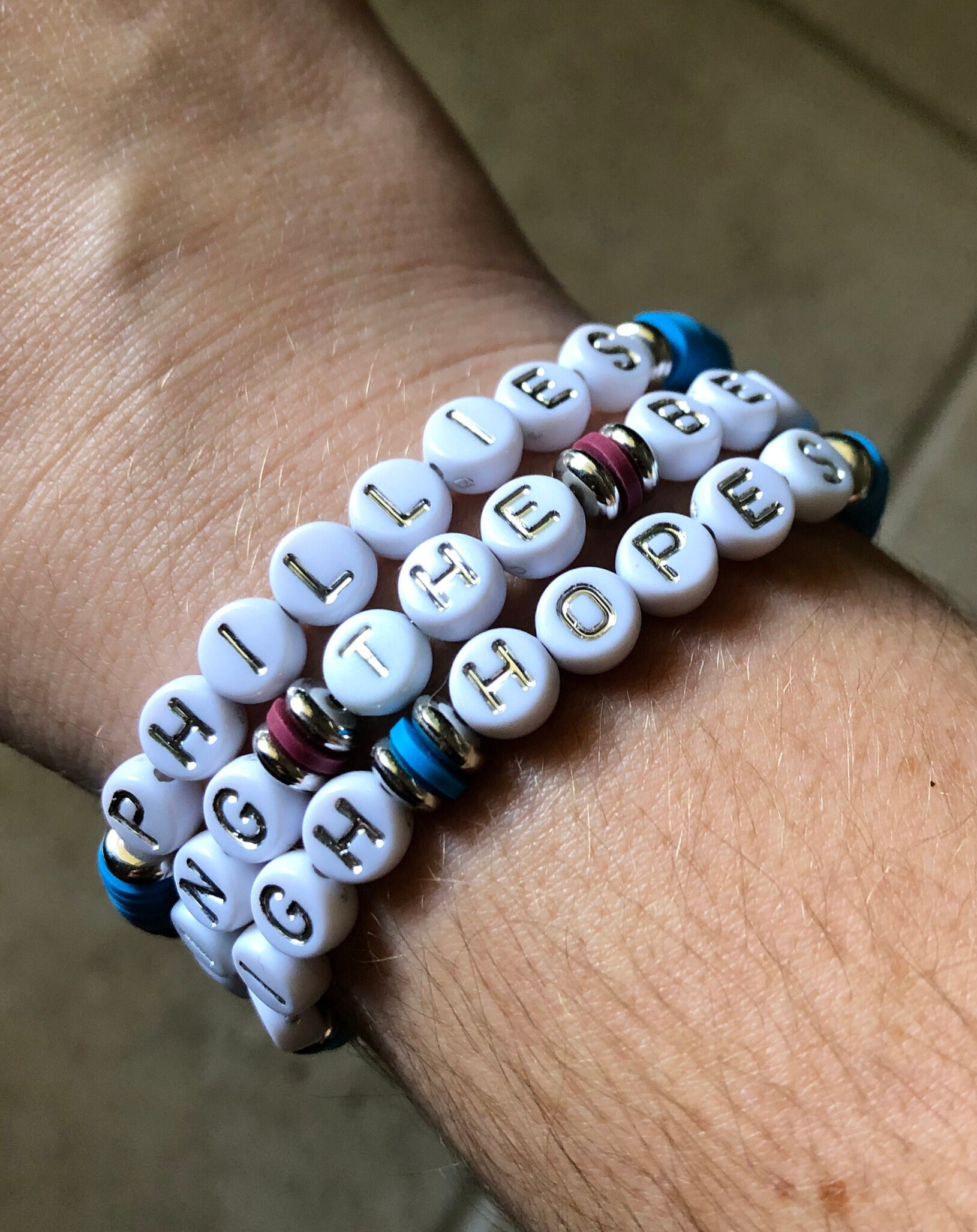 Phillies inspired friendship style bracelet etsy