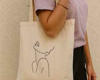 Jute tas | Bedrukte draagtas | Damestas met kunstzinnige uitstraling | Boho-stijl | Cadeau voor vrouwen | Duurzaam | Biologisch katoen | Boodschappentas