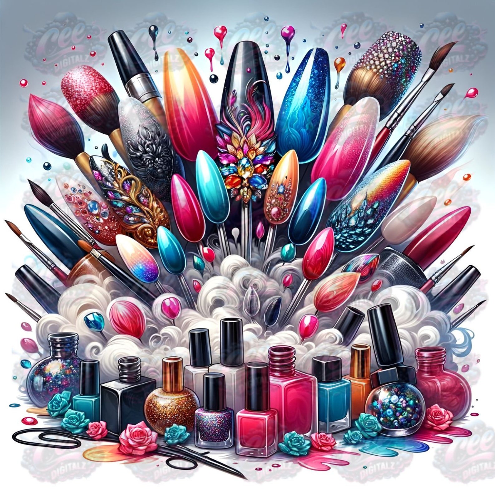 Nail Salon Clipart Design Etsy