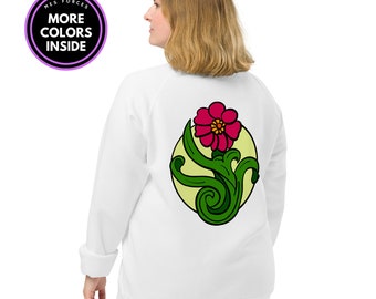 Sweatshirt met bloemillustratie. Gebloemd en kleurrijk sweatshirt. Sweatshirt met natuurlijke kunst. Cadeau voor bloemenliefhebbers. Stedelijke kleding