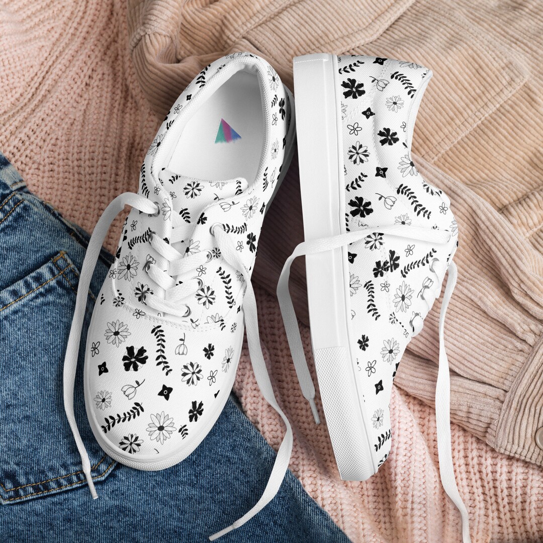 Multicolor Leaf Print Lace-Up Sneakers main image 0