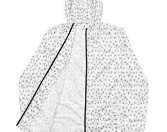 Unisex Leichte weiße Windjacke mit Ginkgoblatt-Print