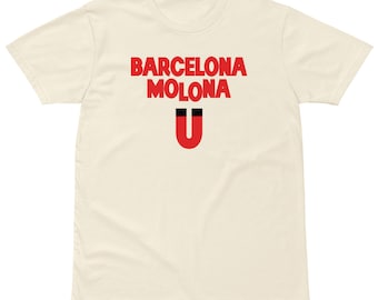Unisex Cotton T-Shirt with Cool Barcelona Illustration and Quote