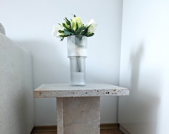 Travertin Stein Tisch Beistelltisch Couchtisch Naturstein mit Imprägnierung
