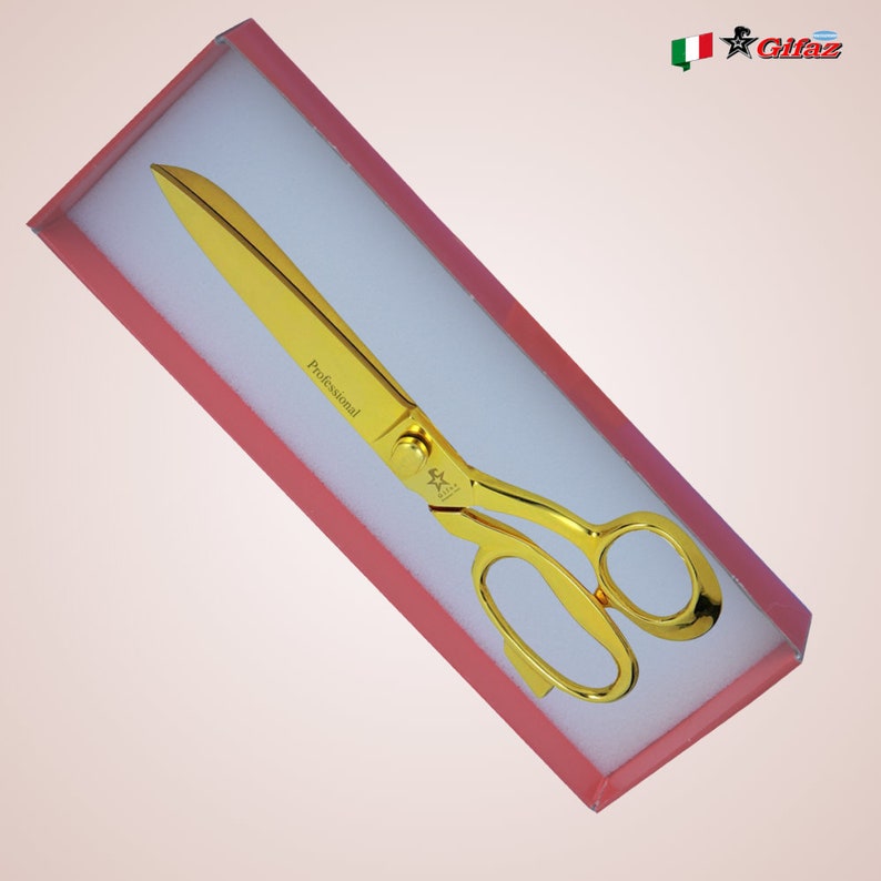 Golden Dressmaking Scissors suitable for Inauguration Ceremonies in Steel CM. 260 image 3