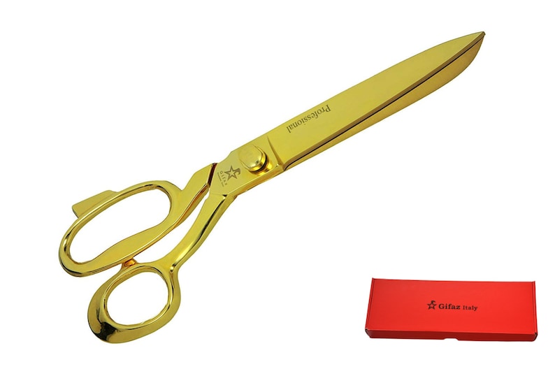 Golden Dressmaking Scissors suitable for Inauguration Ceremonies in Steel CM. 260 image 1