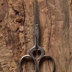 Unique vintage scissors for embroidery - antique steel sewing "1950s", unique product