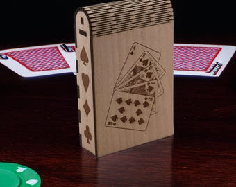 Poker, playing cards, playing card box, wooden box for playing cards, wooden box for playing cards, playing card box