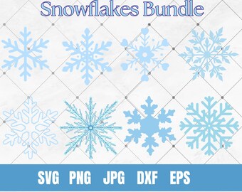 Snowflake SVG Bundle, Cut Files for Cricut and Silhouette (Digital Download)