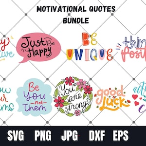 Motiverende citaten SVG-bundel, inspirerende SVG, levenscitaten, zelfliefde Svg, positieve SVG voor Cricut & Silhouette-ontwerpen, sublimatieontwerpen