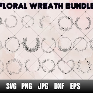 Wreath svg bundle | circle svg bundle | floral wreath svg | heart laurel wreath svg | wedding wreath svg | wreath monogram svg circle frame