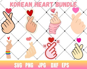 Korean Finger Heart Svg , Korean Love Sign Svg , Finger Heart Cricurt , Finger Heart Clipart , Love Sign Cut File