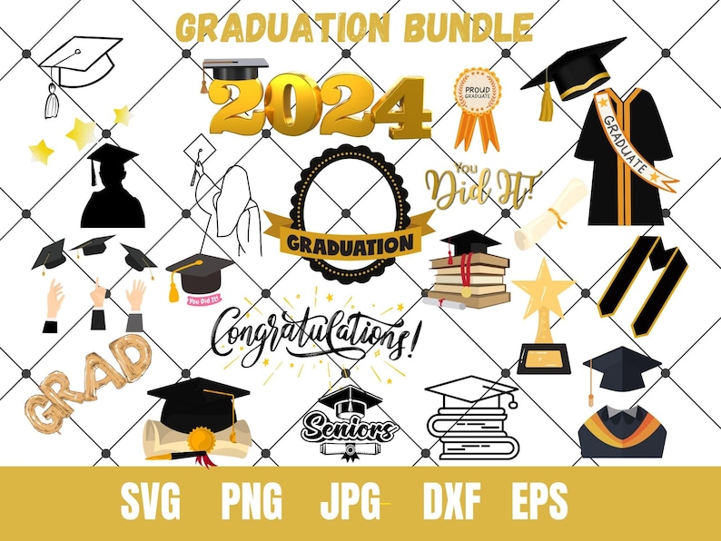 Graduation SVG Bundle ,graduation Gown SVG, Senior 2024 Svg, Class of ...