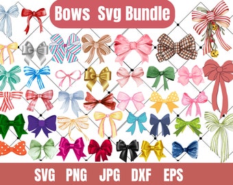 Hair Bows SVG Bundle, Bow Template, Cricut Cut Files (Digital Download)