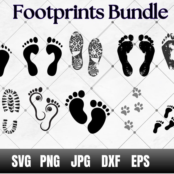 Footprint SVG, Foot Print Svg, Footprint Clipart, Shoe Print Svg, Shoe Step Cricut, Footsteps Svg, Footprints Vector, Instant Download, Png