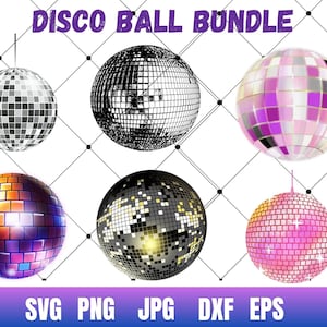 Disco Ball svg – Digital Download – SVG, DFX, PNG, Eps, Jpg included - Cutting File for Cricut, Mirror Ball, disco ball clipart
