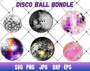 ディスコボール svg – デジタルダウンロード – SVG、DFX、PNG、Eps、Jpg を含む - Cricut 用カッティングファイル、ミラーボール、ディスコボール クリップアート