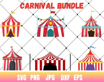 Tenda da circo, tendone, Carnevale, tenda da circo SVG, svg png eps dxf Download immediato Clipart Cricut Silhouette Glowforge Taglio laser