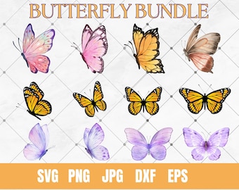 Butterfly SVG Bundle, Layered Butterfly Files (Digital Download)